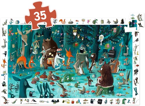 Djeco puzzle d'observation orchestre - 35 pièces carton FSC animaux musique-2