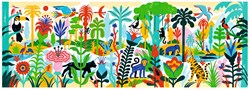 Djeco puzzle Jungle - 100 pièces - carton FSC - puzzle coloré