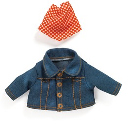 Djeco vêtement poupée - veste bleue pour poupées - veste jouet Djeco