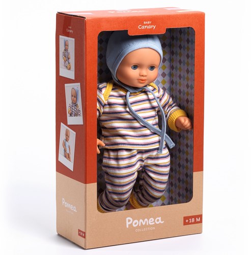 Djeco poupée bébé 32 cm Canary - poupée douce aux yeux bleus-3