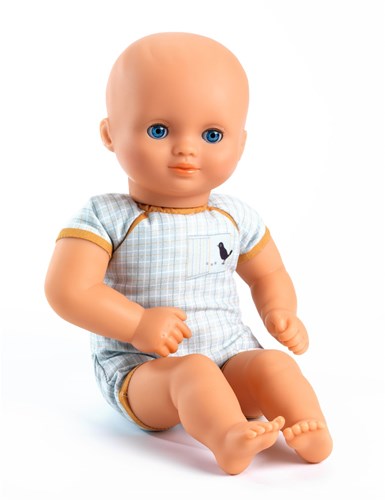Djeco poupée bébé 32 cm Canary - poupée douce aux yeux bleus-2