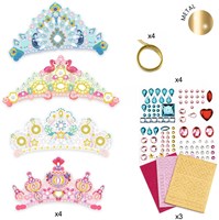 Djeco mosaïques & stickers set créatif princesses - diadèmes à décorer-2