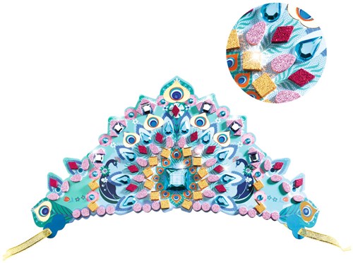 Djeco mosaïques & stickers set créatif princesses - diadèmes à décorer-3