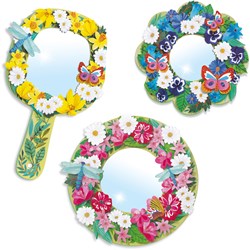 Djeco mosaïques & stickers Pretty Flowers - set créatif de décoration de miroirs