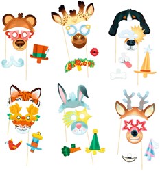 Djeco mosaïques & stickers Animal party kit photobooth créatif