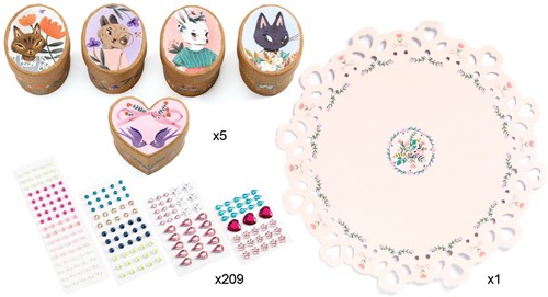 Djeco mosaïques & autocollants Mignon - coffret créatif pour enfants-2