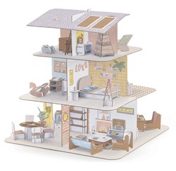 Djeco maison de poupées - maison créative en carton FSC à colorier