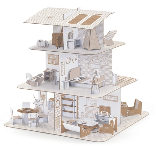 Djeco maison de poupées - maison créative en carton FSC à colorier-2