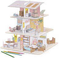 Djeco maison de poupées - maison créative en carton FSC à colorier-3