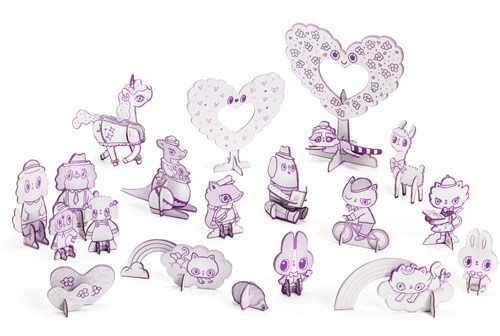 Djeco coffret créatif Kawaii world - colorier et assembler