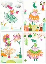 Djeco coffret de tampons Flower girls kit créatif pour enfants