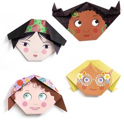 Djeco origami Pretty Faces - set créatif de pliage pour enfants