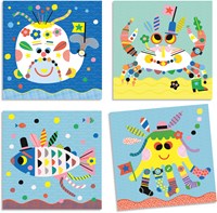 Djeco stickers créatures marines - kit créatif pour enfants