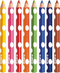 Djeco crayons de couleur 8 pièces pour enfants - bois FSC