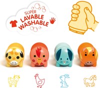Djeco tampons - animaux de la ferme - jouet ergonomique et coloré