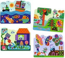 Djeco coloriages pour les tout-petits Hidden In The Garden livre magique à colorier à l'eau