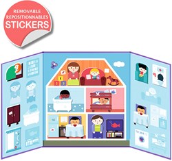 Djeco stickers maison - autocollants vinyle réutilisables pour enfants