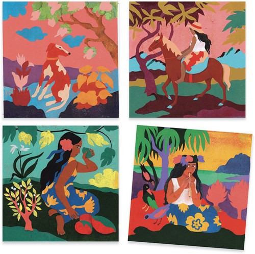 Djeco activité peinture Polynésie - coffret créatif pour enfants