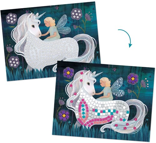 Djeco set mosaïque créative The enchanted world - stickers scintillants-2