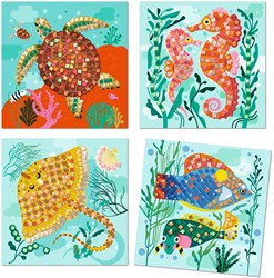Djeco coffret mosaïque Caribbean - monde sous-marin créatif