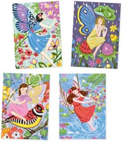 Djeco tableaux paillettes La vie douce des fées coffret créatif