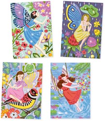 Djeco tableaux paillettes La vie douce des fées coffret créatif