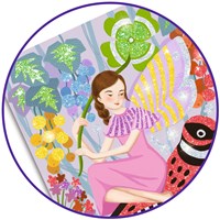 Djeco tableaux paillettes La vie douce des fées coffret créatif-3