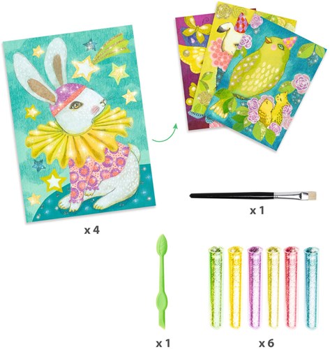 Djeco coffret peinture paillettes Carnival of the animals kit créatif-2