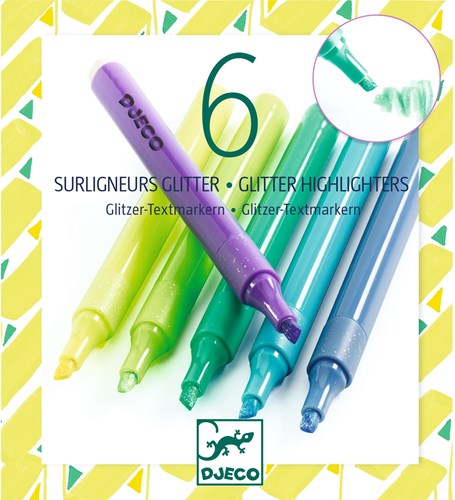 Djeco surligneurs pailletés - lot de 6 - set créatif pour enfants-3