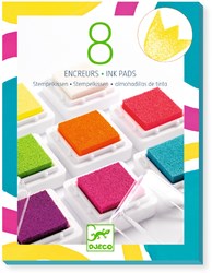 Djeco couleurs 8 tampons encreurs et 1 nettoyeur - jouet créatif pop