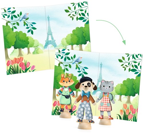 Djeco jouet collage Bonjour Paris - kit créatif artistique-2