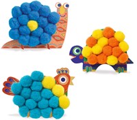Djeco collage animaux duveteux - kit créatif carton FSC