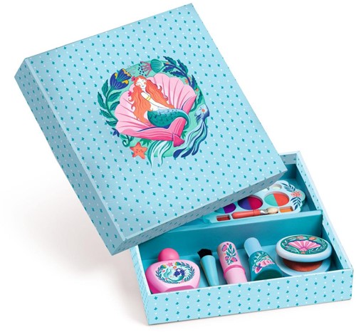 Djeco Coffret de maquillage en bois Sirène - 8 pièces