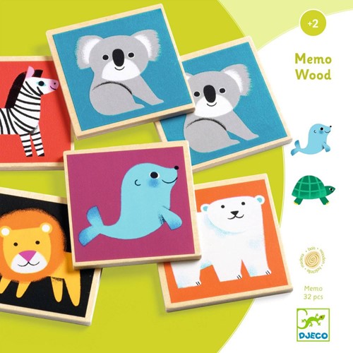 Djeco jeu de mémoire en bois Animaux sauvages - 32 pièces
