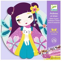 Djeco tableaux paillettes coffret créatif Onnanoko médaillons