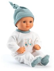 Djeco poupées 32 cm Neige - poupée bébé douce avec pyjama