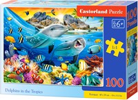 Castorland puzzle dauphins animaux tropicaux 100 pièces-2