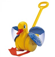 Quercetti jouet canard à pousser avec son - plaisir coloré pour marcher-2
