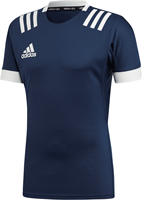 Adidas maillot de rugby homme 3 bandes bleu marine blanc - taille 2XL