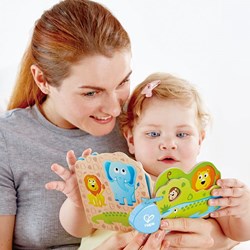 Hape livre bébé en bois animaux sauvages jouet durable coloré