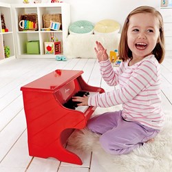Hape piano instrument jouet rouge - piano en bois pour enfants