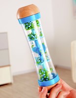 Hape faiseur de pluie avec perles - bleu jouet musical sensoriel-3