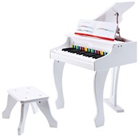 Hape Piano à queue électrique - Blanc - Piano jouet de luxe-2
