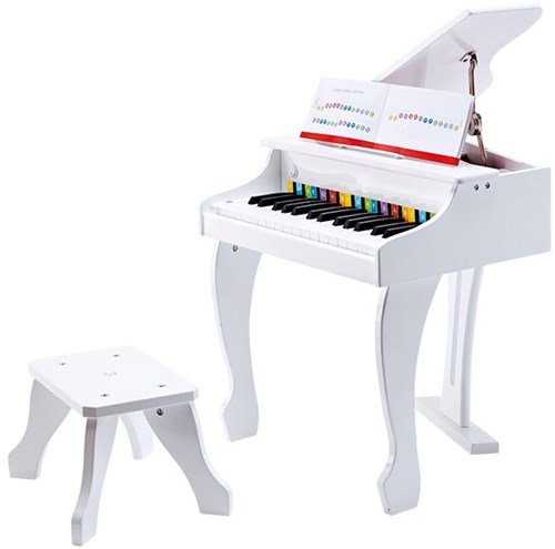 Hape Piano à queue électrique - Blanc - Piano jouet de luxe-2