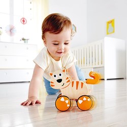 Hape chat en bois à pousser Dante Push and Go jouet pour tout-petits