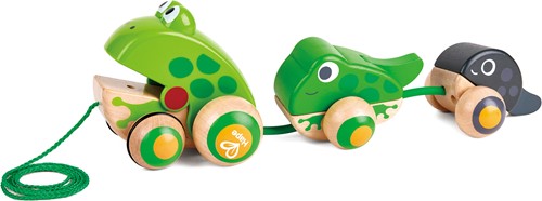 Famille de grenouilles à tirer Hape