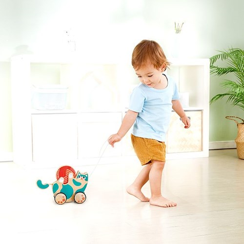 Hape jouet chat roulant - jouet en bois éducatif pour tout-petits