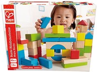 Hape blocs de construction en bois 50 pièces jouet d'empilage coloré-3