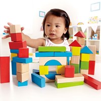 Hape blocs de construction en bois 50 pièces jouet d'empilage coloré
