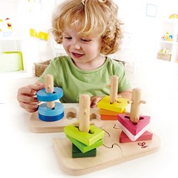 Hape puzzle de tri en bois - puzzle à chevilles créatif pour tout-petits